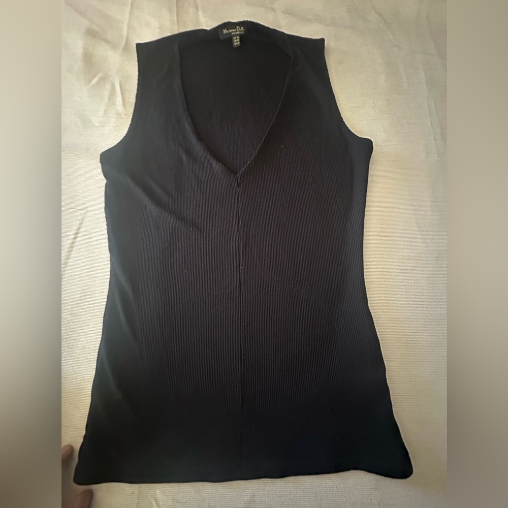 Massimo Dutti Women's Black Vest Top size xs